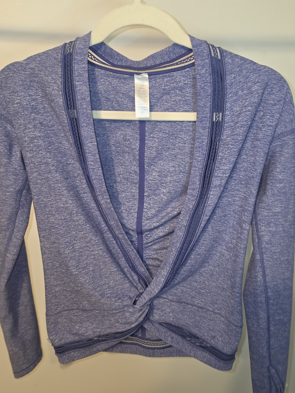 Ivivva Heather Periwinkle Twist-Front Knit Top